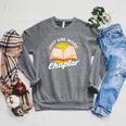 Just One More Chapter Book Reading Bookworm Raglan Sleeve Sweatshirt Deep Heather