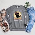 Just One More Chapter Cute Cat Reading Book For Reader Men Women Kids Raglan Sleeve Sweatshirt Deep Heather