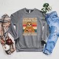 I Just Want To Drink Tea And Read My Books Sloth Raglan Sleeve Sweatshirt Deep Heather