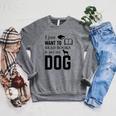 I Just Want To Read Books And Pet My Dog Reading Raglan Sleeve Sweatshirt Deep Heather