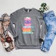 Kawaii Pastel Goth Cute Hot Chocolate Book Lover Anime Art Raglan Sleeve Sweatshirt Deep Heather