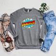 Kids Boys Cameron Comic Book Superhero Name Raglan Sleeve Sweatshirt Deep Heather