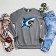Kids Shark With School Books Back To School Shark Lovers Raglan Sleeve Sweatshirt Deep Heather Kids Shark With School Books Back To School Shark Lovers Raglan Sleeve Sweatshirt Deep Heather