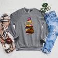 Kittens Cats Tea Party And Books Raglan Sleeve Sweatshirt Deep Heather
