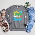 Last Day Of School Bye Bye Books Hello Beach Raglan Sleeve Sweatshirt Deep Heather