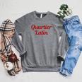 Latin Quarter Paris Tourism 5th Arrondissement Bookstores Raglan Sleeve Sweatshirt Deep Heather