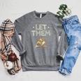 Let Them Book Reading Books Bookworm Bibliophile Raglan Sleeve Sweatshirt Deep Heather