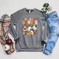 Let’s Go Ghouls Cozy Girly Ghosts Halloween Fall Book Lovers Raglan Sleeve Sweatshirt Deep Heather