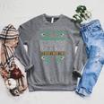 Librarian Books Reading Ugly Christmas Sweaters Raglan Sleeve Sweatshirt Deep Heather