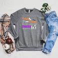 Librarian Halloween Trick Or Treat Bat & Books Raglan Sleeve Sweatshirt Deep Heather