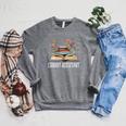 Library Assistant Messy Bun Library Book Reader Raglan Sleeve Sweatshirt Deep Heather