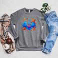 Little Ghost Coffee Tee Spooky Season Ghost Reading Book Raglan Sleeve Sweatshirt Deep Heather