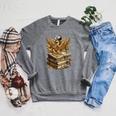 A Lively-Creative Gold Fantasy-Dragon On Story-Books Raglan Sleeve Sweatshirt Deep Heather