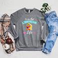 Living That Librarian Life Library Book Lover Raglan Sleeve Sweatshirt Deep Heather Living That Librarian Life Library Book Lover Raglan Sleeve Sweatshirt Deep Heather