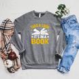 Take A Look It's In A Book Raglan Sleeve Sweatshirt Deep Heather