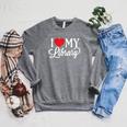 I Love My Library Librarian Book Lover Reading Bookworm Raglan Sleeve Sweatshirt Deep Heather