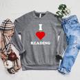 I Love Reading Books Reading Raglan Sleeve Sweatshirt Deep Heather I Love Reading Books Reading Raglan Sleeve Sweatshirt Deep Heather