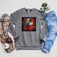 Macaw Reading A Book Raglan Sleeve Sweatshirt Deep Heather Macaw Reading A Book Raglan Sleeve Sweatshirt Deep Heather
