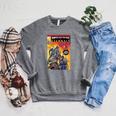 Marvel Eternals Group Shot Comic Book Cover Raglan Sleeve Sweatshirt Deep Heather