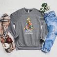 Merry Christmas Tree Love Reading Books Librarian Nerd Raglan Sleeve Sweatshirt Deep Heather