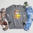 Monkey Nerd Book Glasses Raglan Sleeve Sweatshirt Deep Heather Monkey Nerd Book Glasses Raglan Sleeve Sweatshirt Deep Heather