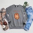 Natural Science Textbook Anatomy Hedgehog Raglan Sleeve Sweatshirt Deep Heather