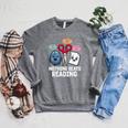 Nothing Beats Reading Rock Paper Scissors Book Lover Raglan Sleeve Sweatshirt Deep Heather