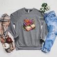 Open Book With Colorful Flowers For Readers Raglan Sleeve Sweatshirt Deep Heather Open Book With Colorful Flowers For Readers Raglan Sleeve Sweatshirt Deep Heather