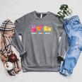 Peace Love Books Reader Librarian Library Book Raglan Sleeve Sweatshirt Deep Heather