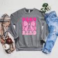 Pink Leopard Read Coquette Bow Girls Retro Groovy Reading Raglan Sleeve Sweatshirt Deep Heather Pink Leopard Read Coquette Bow Girls Retro Groovy Reading Raglan Sleeve Sweatshirt Deep Heather