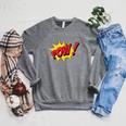 POW Comic Book Cartoon Pop Art Raglan Sleeve Sweatshirt Deep Heather POW Comic Book Cartoon Pop Art Raglan Sleeve Sweatshirt Deep Heather