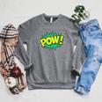 POW Vintage Superhero Comic Book Sound Effect Tshirt Raglan Sleeve Sweatshirt Deep Heather POW Vintage Superhero Comic Book Sound Effect Tshirt Raglan Sleeve Sweatshirt Deep Heather