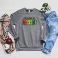 Powered By Books Bookworm Librarian Reading Raglan Sleeve Sweatshirt Deep Heather