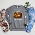 I Prefer Cats & Books – Calico Cat And Book Raglan Sleeve Sweatshirt Deep Heather
