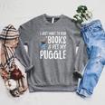 Puggle Avid Book Reader Dog Mom Raglan Sleeve Sweatshirt Deep Heather