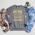 Quiet Minds Loud Books Introvert Reader Book Lover Raglan Sleeve Sweatshirt Deep Heather