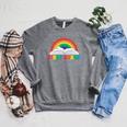 Rainbow Colors First Grade Squad Reading Book Graphic Raglan Sleeve Sweatshirt Deep Heather Rainbow Colors First Grade Squad Reading Book Graphic Raglan Sleeve Sweatshirt Deep Heather