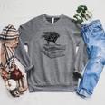 Raven Crow Book Aesthetic Dark Academia Bookworm Raglan Sleeve Sweatshirt Deep Heather Raven Crow Book Aesthetic Dark Academia Bookworm Raglan Sleeve Sweatshirt Deep Heather