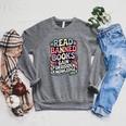Read Banned Books Gain Forbidden Knowledge Book Enthusiasts Raglan Sleeve Sweatshirt Deep Heather