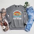 Read Banned Books Be Kind Stay Weird Raglan Sleeve Sweatshirt Deep Heather