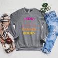 I Read Banned Books Pink-Yellow Literature Activist Raglan Sleeve Sweatshirt Deep Heather