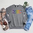 Read Books Be Kind Stay Weird Book Lover Rainbow Raglan Sleeve Sweatshirt Deep Heather