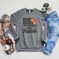 Read Books Lift Weights Fight Fascists Bookworm Book Lover Raglan Sleeve Sweatshirt Deep Heather