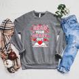 Read Your Heart Out Valentine Reading Book Lover Teacher Raglan Sleeve Sweatshirt Deep Heather Read Your Heart Out Valentine Reading Book Lover Teacher Raglan Sleeve Sweatshirt Deep Heather