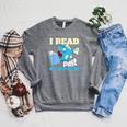 I Read Past My Bed Time Book Reading Anglerfish Librarian Raglan Sleeve Sweatshirt Deep Heather