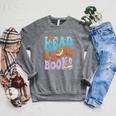 Read S'More Books Cute Campfire For Book Love Raglan Sleeve Sweatshirt Deep Heather