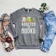 Reader & Library Apparel Addicted To Books Book Lover Raglan Sleeve Sweatshirt Deep Heather