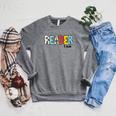Reader I Am Bookworm Librarian I Heart Read Book Lover Raglan Sleeve Sweatshirt Deep Heather