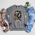 The Reader Tarot Card Skeleton Reading Book Bookworm Bookish Raglan Sleeve Sweatshirt Deep Heather