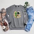 Reading Astronaut & Alien Reading Bookworm Reader Raglan Sleeve Sweatshirt Deep Heather